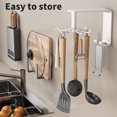 thumbnail image 4 of HOARBOEG Utensils Hanging Rack Kitchen Utensil Hooks 360 Rotating Wall Mounted Kitchen Wall Organizer For Brush Pots Gloves Spoons 10ML, 4 of 6