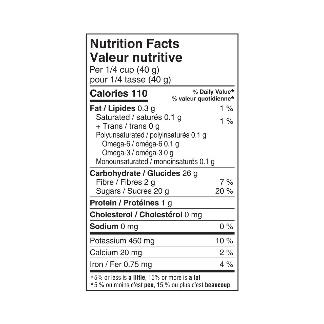 Raisins secs Sultana sans pépins Great Value 375g