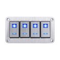 thumbnail image 1 of 4 Gang Rocker Switch, Universal Flexible PC Buckle SPST Marine Boat Rocker Switch With DIY Stickers For Cars RVs Buses Trailers UTV, 1 of 8