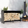 thumbnail image 2 of Outsunny 6ft Firewood Rack with Cover Wood Storage Holder Black, 2 of 10