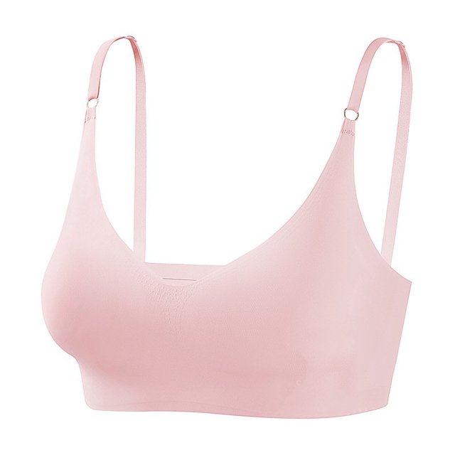 Timegard Seamless Bras for Women Wireless Spaghetti Strap Full Support Breathable Comfy Daily Bras