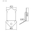 thumbnail image 3 of MERIGLARE Black Mandolin Tailpiece Bridge Tail Flower Pattern Metal 47x48.5mm Luthiers, 3 of 5