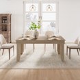 thumbnail image 3 of 63" Rectangular Dining Table with Scratch-Resistant Laminate Top, Sturdy Kitchen Table for 6 with Adjustable Leveling Feet, Easy Assembly，Chair not included, 3 of 8