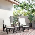 thumbnail image 2 of Outsunny 3PCs Glider Rocking Chairs with Table for Patio Garden Cream White, 2 of 10