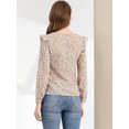 thumbnail image 4 of INSPIRE CHIC Women's Floral Printed Top Long Sleeve Round Neck Ruffle Collar Blouse, 4 of 5
