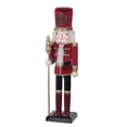 thumbnail image 2 of HOLIDAY TIME 15 Inch Burgundy Wooden Nutcracker Christmas Decor, 2 of 5