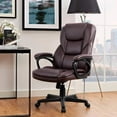thumbnail image 3 of Homall Faux Leather High-Back Executive Office Chair with Lumbar Support,Brown, 3 of 7