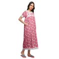 thumbnail image 2 of Moomaya Robe de Nuit Maxi pour Femmes en Coton Imprimé à Bordure Volantée, 2 of 5