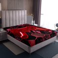 thumbnail image 4 of Erosebridal Red Gamepad Full Sheet Sets, Gradient Geometry Bedding Full Size, Leaf Plant Decor 4-Piece, 4 of 7