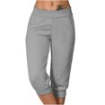 thumbnail image 1 of Timegard Womens Sweatpants Capri Pants Cinch Bottom Solid Color Cropped Joggers Workout Pants with Pockets, 1 of 6