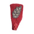 thumbnail image 4 of Crochet Headbands Winter Leaves Pattern with Rhinestones Elastic Head Protector Wide Warm Chunky Hair Accessories for Girls Jujube red, 4 of 7