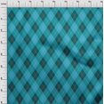 thumbnail image 4 of oneOone Rayon Turquoise Blue Fabric Check Sewing Material Print Fabric By The Yard 56 Inch Wide, 4 of 4