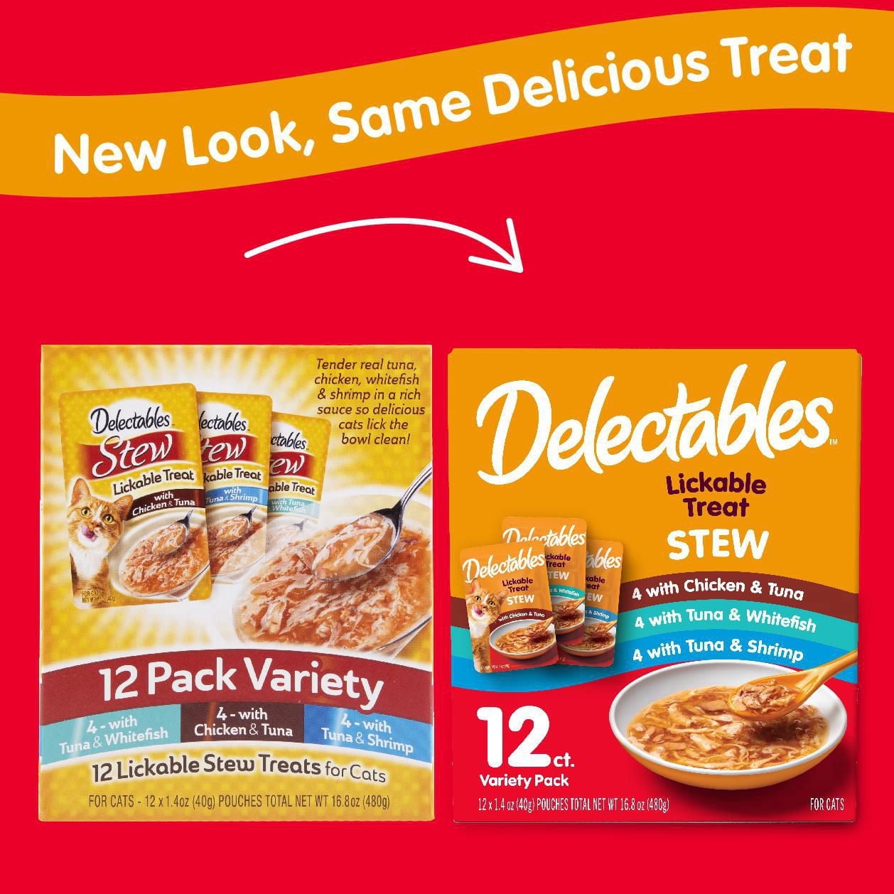 Delectables Friandises à Lécher en Forme de Ragoût pour Chats Lot Variété de 12