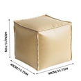 thumbnail image 3 of Housse de Pouf en Faux Cuir Non Rembourrée Repose-Pieds de Rangement pour Usage Intérieur Extérieur, 3 of 7