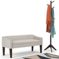 thumbnail image 2 of SIMPLIHOME Parris Upholstered 50 inch Wide Bench, Stylish Low Back and Swooped Arms, with Extra Suport, Simple Assembly, Just Attach Legs Contemporary inPlatinum, 2 of 10