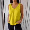 thumbnail image 2 of Plebaso Débardeurs pour Femmes Col Rond Sans Manches T-Shirts Couleur Unie Décontractés Amples T-Shirts Basiques pour Femmes, 2 of 7