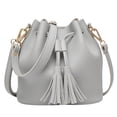 thumbnail image 2 of fastboy Bucket Shoulder Bag Drawstring Bag Purse Handbags Small Shopping Gray, 2 of 4