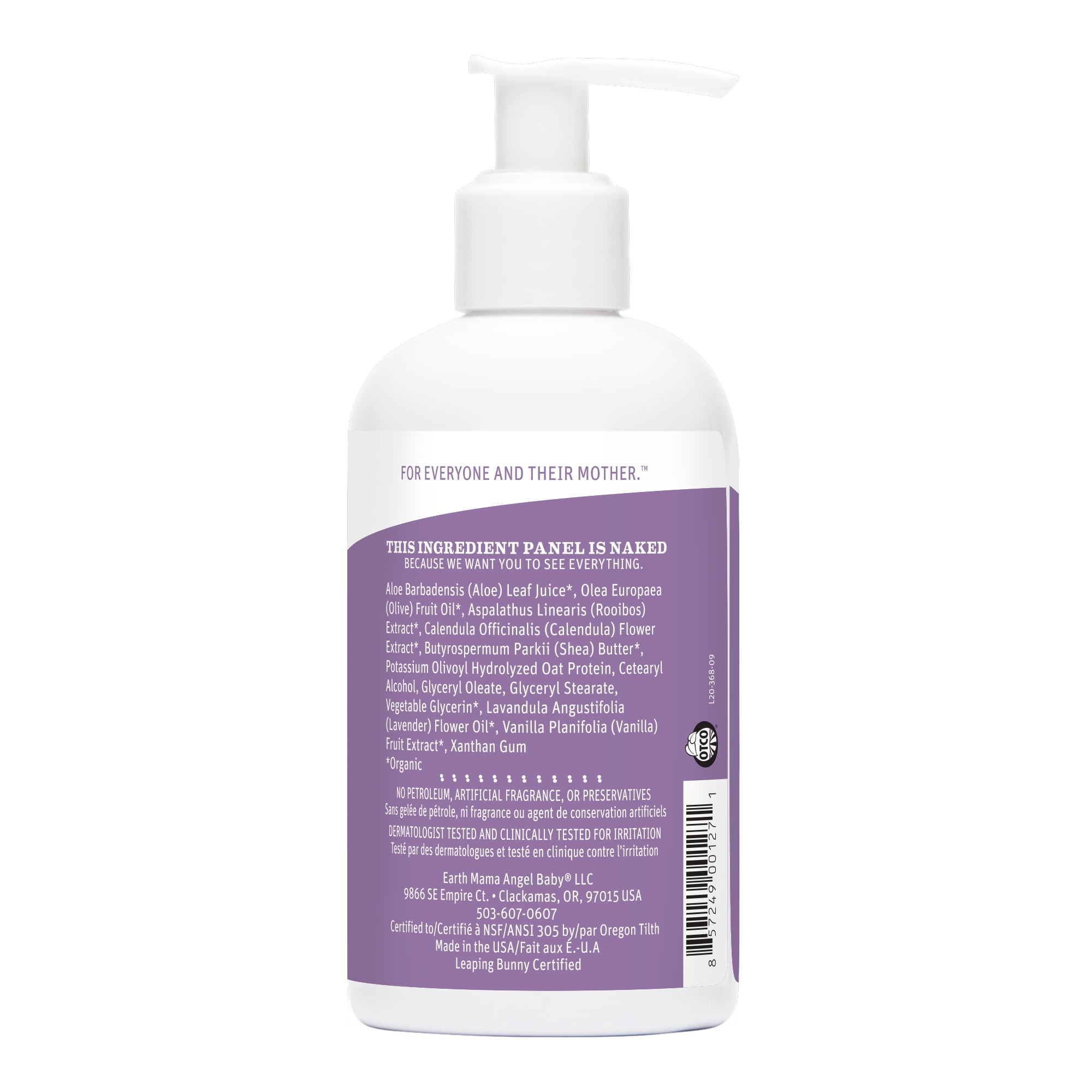 Lotion apaisante à la lavande pour bébé Earth Mama 6/240 ml