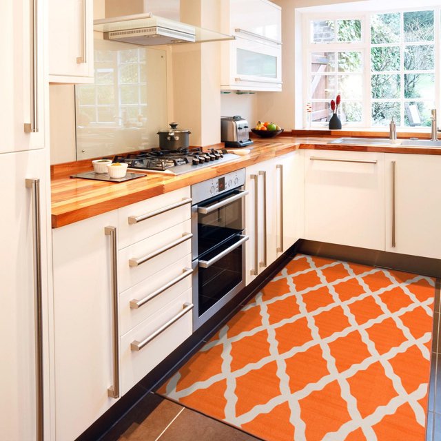 Ottomanson Glamour Collection Non-Slip Rubberback Moroccan Trellis Design Indoor Area Runner Rug