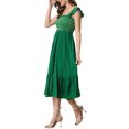 thumbnail image 4 of INSPIRE CHIC Women's Sundress Square Neck Ruffle Tiered Boho Midi Dress L Green, 4 of 6