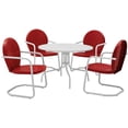 thumbnail image 1 of Crosley Furniture Griffith Ensemble de Salle à Manger de Patio en Métal 5 Pcs, Blanc et Rouge, 1 of 4