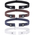 thumbnail image 1 of Lot de 3 / Lot de 4 Ceinture Extensible Invisible Sans Boucle Ceinture Élastique Sans Boucle pour Femmes et Hommes, 1 of 6