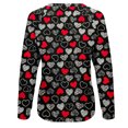 thumbnail image 4 of Qertyioot Chandail de la Saint-Valentin pour Femmes, Blouse à Manches Longues Imprimée Col Rond Tunique Décontractée, 4 of 5