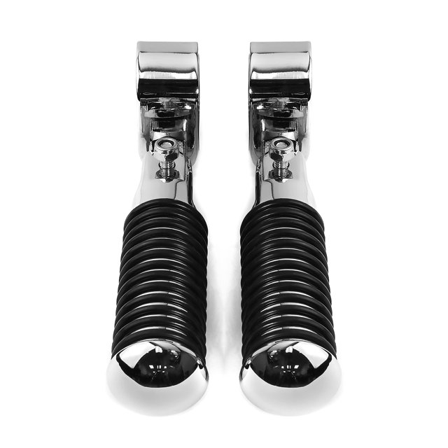 Krator Chrome Foot Pegs with 1-1.25" Inch Engine Guard Clamps, Anti-Vibrate, Foldable, Compatible with 2004-2006 Harley Davidson Dyna Low Rider EFI FXDLI