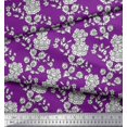 thumbnail image 2 of Soimoi Crepe Silk Fabric Leaves & Floral Block Print Fabric by The Yard 42 Inch Wide, 2 of 3