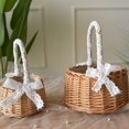 thumbnail image 4 of Hand Knitting Woven Flower Basket Storage Basket Weaving Flower Storage Basket Rattan Weaving Easy To Carry And Store Light M, 4 of 7