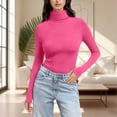 thumbnail image 1 of Ailaofu Chandail à Col Roulé pour Femmes Manches Longues Décontracté Automne Hiver chandail Tricoté, 1 of 6