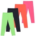thumbnail image 1 of YUNAFFT Girls Stretchy Soft Leggings 3-12Y 4-Pack Lycra Spandex Pure Color Breathable Base Layer Pants, 1 of 9