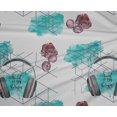 thumbnail image 4 of oneOone Tissu Polyester Lycra Vert Turquoise Boussole Direction Sac & Casque Matériel de Robe de Voyage Tissu Imprimé Tissu au Mètre 56 Pouces de Large, 4 of 4