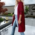 thumbnail image 4 of Qetyuw Womens Mid Length Cardigan Sweaters Oversized Knit Long Sleeve Open Front Cardigans Solid Casual Coat, 4 of 9