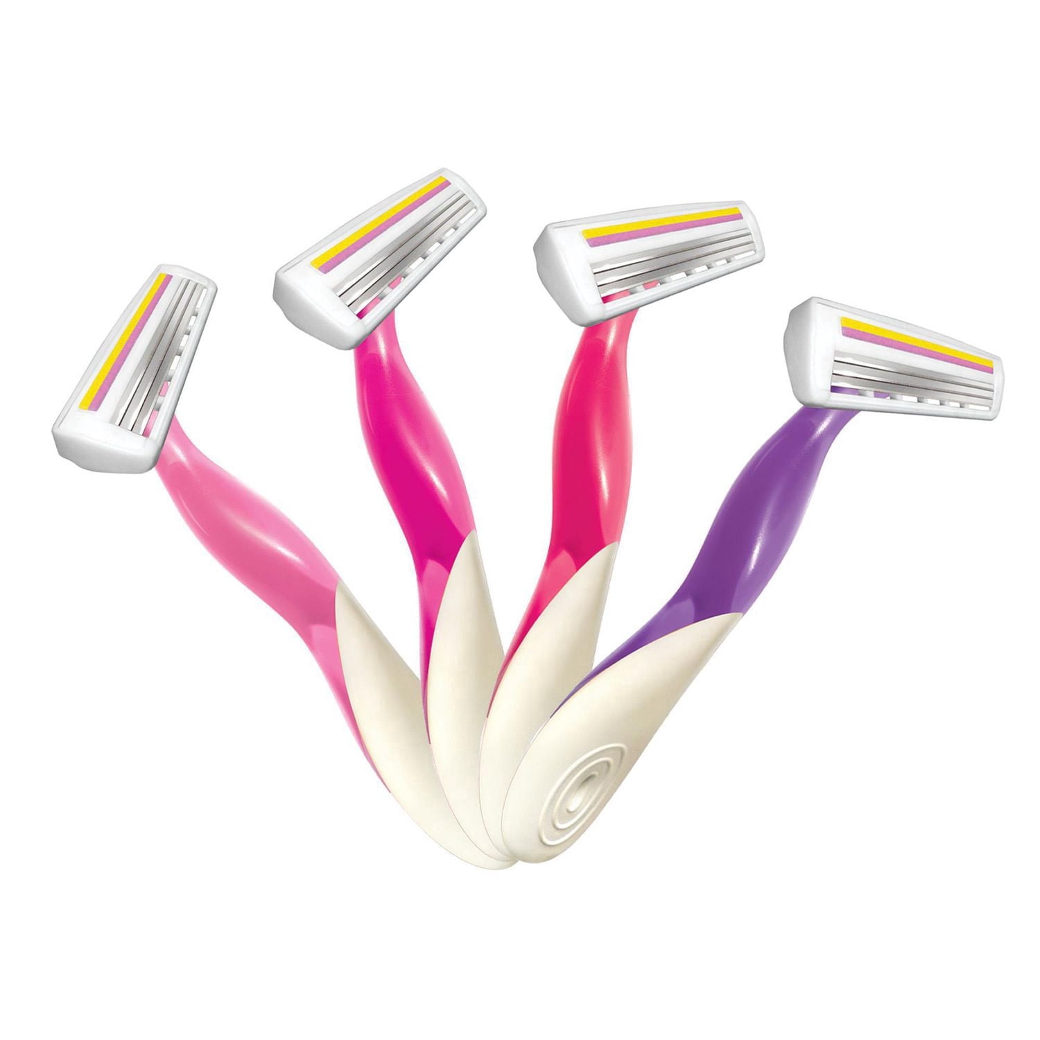 Rasoir jetable pour femmes BIC Soleil Smooth Scented, 3lames avec une bande lubrifiante pour un rasage dlicat, assortiment, ensemble de (4+2)pices de rasoirs.