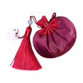 thumbnail image 1 of VONKY Sachet Handmade Embroidered Bag Jewelry Family Gift Storage Chinese Style Drawstring Pouch Interior Wedding Bedroom Wine Red 8*13cm, 1 of 1