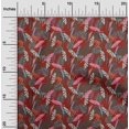 thumbnail image 2 of oneOone Cotton Flex Red Fabric Tropical Leaf Sewing Material Print Fabric By The Yard 40 Inch Wide, 2 of 5