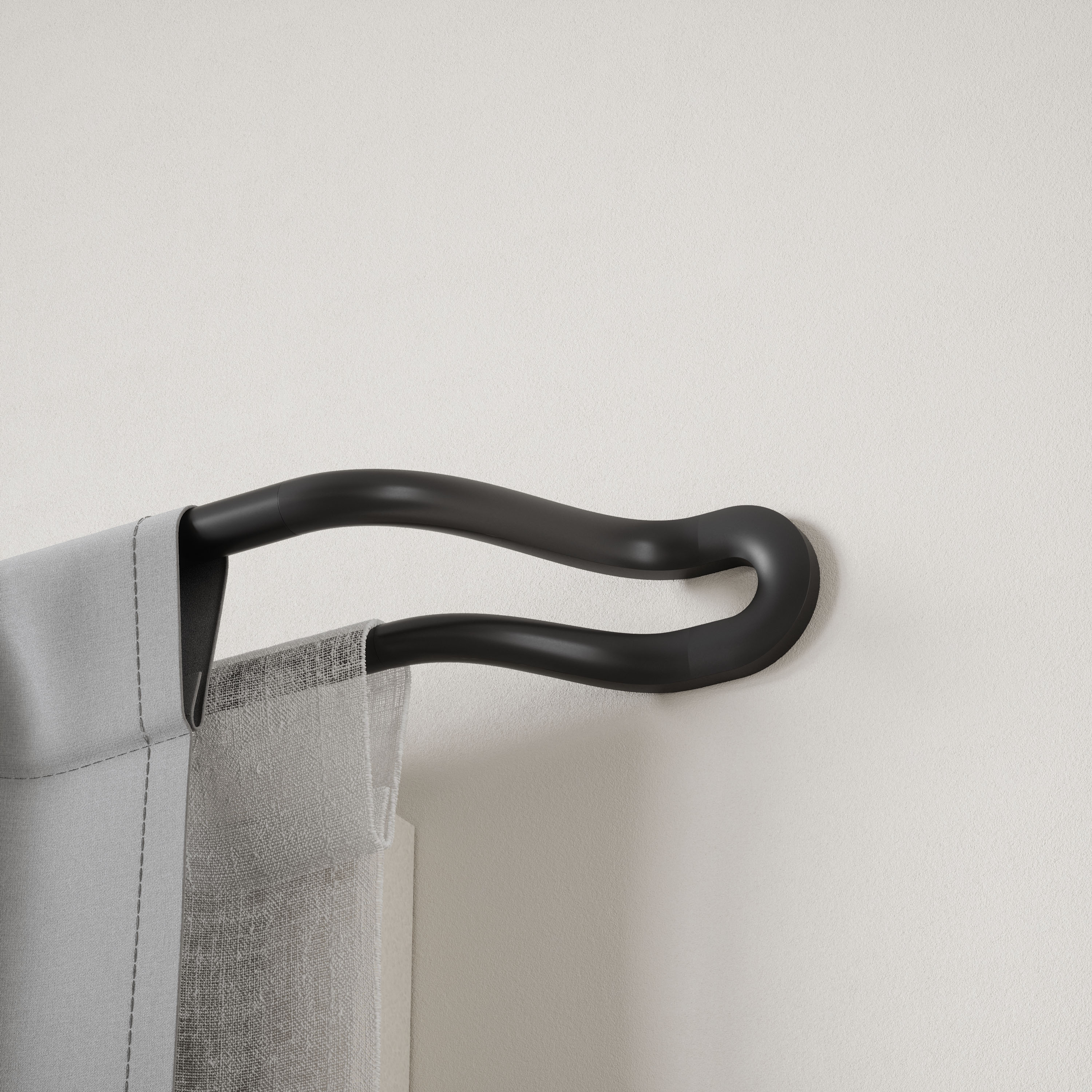 Umbra Midnight 3/4" Double Window Curtain Rod 42-120" Black