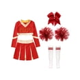 thumbnail image 3 of Sxiwei Kids Girls Cheerleading Uniform Cheer Outfits Metallic Patchwork Competition Performance Costume D02 14, 3 of 5