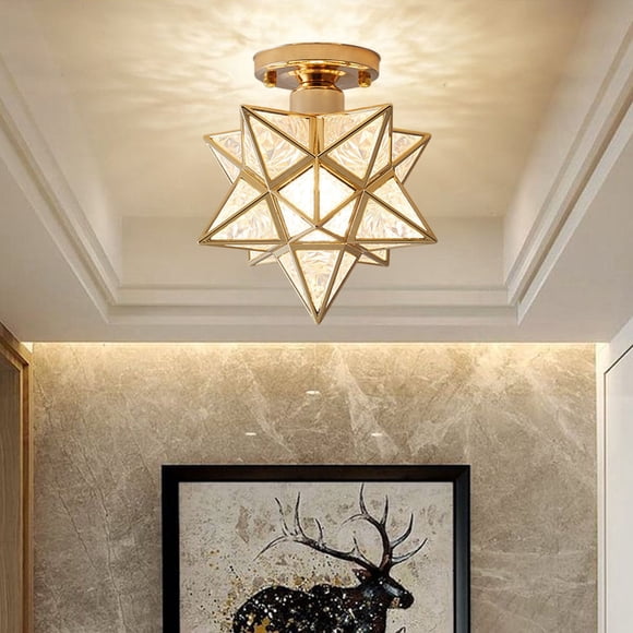 Crystal Ceiling Lamp, Flush Mount Indoor Lighting, Hallway/Stairwell/Closet Fixture, Modern Decorative Design, Energy-Efficient, PVC Material, Easy Mounting Hardware Included