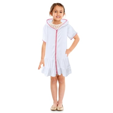 DPTALR Cache-Maillot pour Filles Cache-Maillot pour Enfants Peignoir de Maillot de Bain à Fermeture Éclair pour la Plage