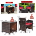 thumbnail image 3 of Costway 3PCS Patio Rattan Wicker Furniture Cushion Sofa Coffee Table Red, 3 of 9