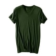 thumbnail image 2 of JDQJBZ Mens Solid Color V Neck Short Sleeve Sleepshirt Casual Pajama Top, 2 of 4
