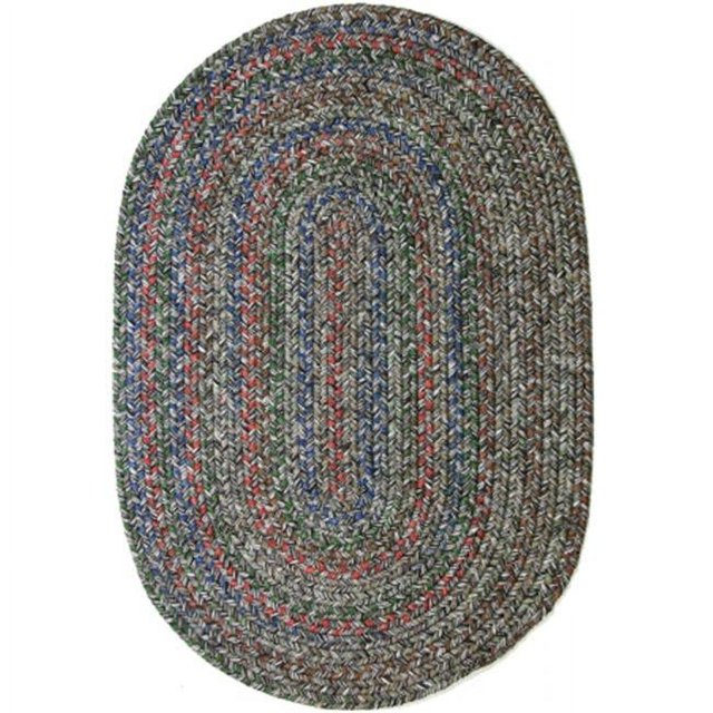 Rhody Rug Sophia Oval Braided Rug, Graphite Gray, 2 x 4 ft., Reversible Indoor/Outdoor, 1 Count