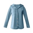 thumbnail image 4 of Swstbby Soldes d'Automne! Hauts d'Automne pour Femmes Grande Taille, Chandail à Capuchon à Manches Longues Patchwork Décontracté à Contraste de Couleurs Bleu m, 4 of 5