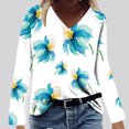 thumbnail image 3 of Hauts à Manches Longues pour Femmes Mode Décontractée Col en V Confortable Haut Imprimé T-Shirt Blouse Hauts Col en V pour Femmes Hauts Décontractés Mode pour Femmes Hauts à Manches Longues, 3 of 4
