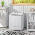 thumbnail image 4 of Costway 13lbs Portable Semi-Automatic Twin Tub Wash Machine W/ Built-In Drain Pump Grey, 4 of 10