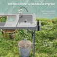 thumbnail image 4 of Outsunny Folding Fish Cleaning Table Camping Table with Sinks Faucet, Grey, 4 of 10
