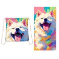 thumbnail image 1 of Serviette de Plage Pliable Serviette de Bain Imprimée Tout-en-un Sac de Rangement, 1 of 5