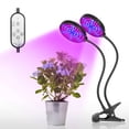 thumbnail image 1 of Graflsoa Adjustable Dual-Head USB Clip Plant Growth Lamp with Red/Blue Light, 5 Brightness Levels, 3 Modes, 4/8/12H Timer, and Memory Function, 1 of 7